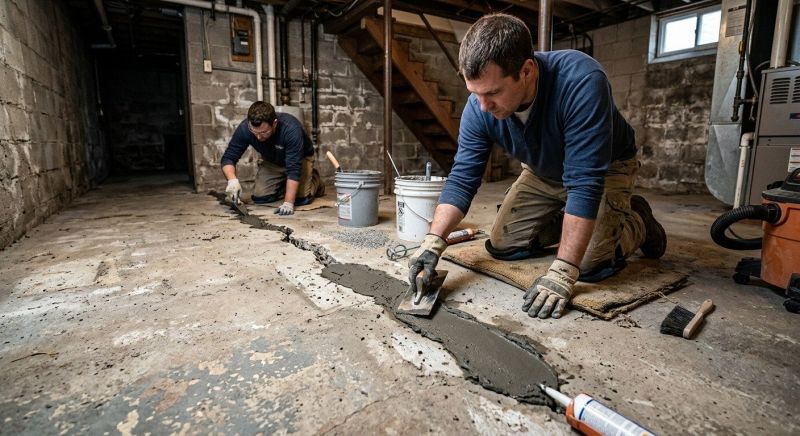 Cracked Basement Floor Repair in Emerald Isle, NC