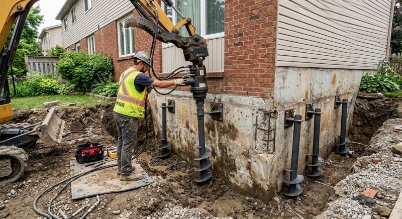 Helical Pile Installation in Emerald Isle, NC